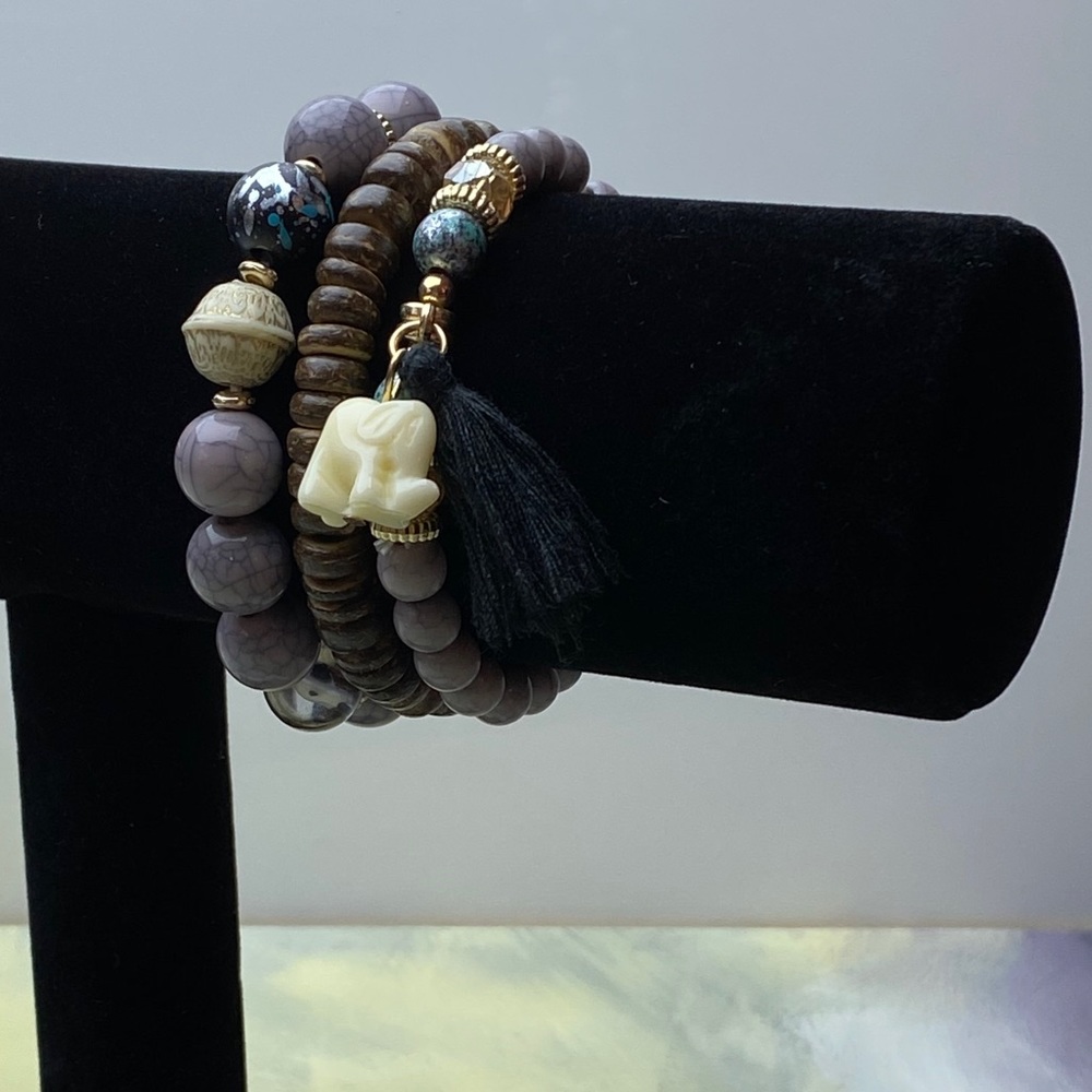 3 Pcs Boho Beaded Bracelet Set